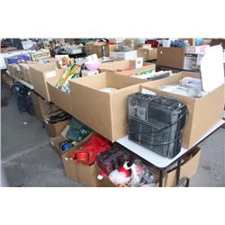 Table lot of miscellaneous household items