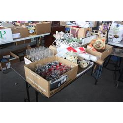 Table lot of miscellaneous household items