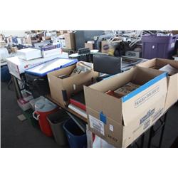 Table lot of miscellaneous household items