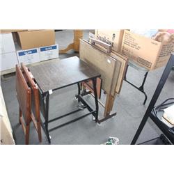 Roll Round Television cart w/TV Dinner tables