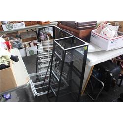 miscellaneous black and white wire racks