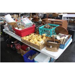 Table lot of miscellaneous household items