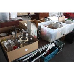 Table lot of miscellaneous household items