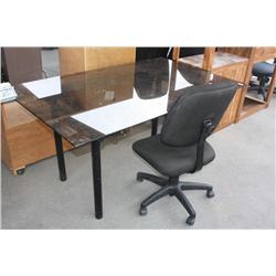 Glass Top Table w/ Chair