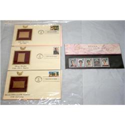 Stamps of Princess Diana & 22K Gold Stamps