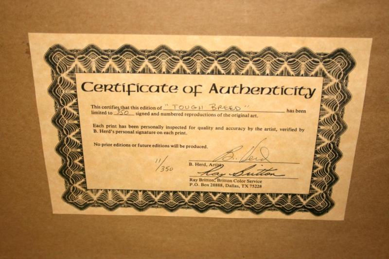 Signed & Numbered Print by B. Herd