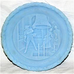 1976 Fenton Satin Blue Glass Plate
