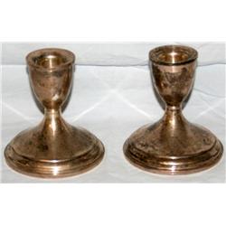 Set of 2 Sterling Weighted Candle Holders