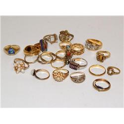 Assorted Lot Of Gold Plated Rings
