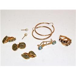 Assorted Lot Of Gold Plated Earrings
