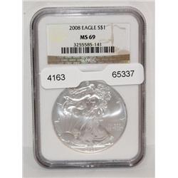 2008MS 69 Silver Eagle Dollar