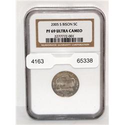 2005PF 69 Ultra Cameo Bison Nickel