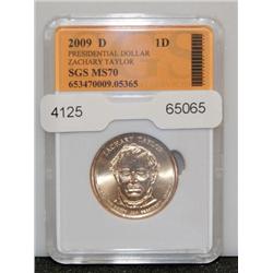 2010-D SGS MS70 Zachary Taylor Dollar