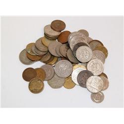 Bag Of Foreign Coins Some Silver
