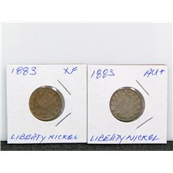 2 1883 AU Liberty Nickels (Times the Money)