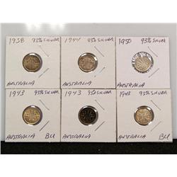 Australia 3 Pence Silver Coins (Times the Money)