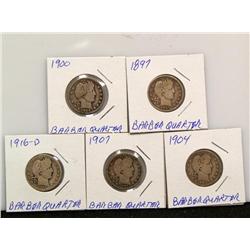 US Barber Quarter Dollars (Times the Money)