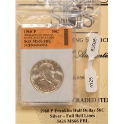 1960-P SGS MS66 Franklin Half Dollar