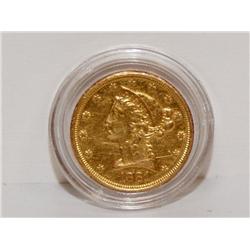 1881 5 Dollars United States 1/4 Oz Gold Coin