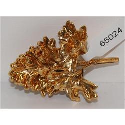 Vintage Gold Plated Parsley Brooch
