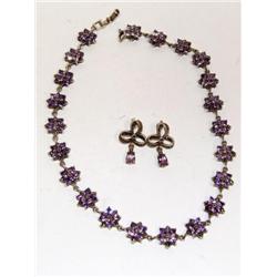 30.00Ctw AAA Amethyst Flower Design Ladies Set Nec