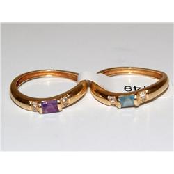 AAA Amethyst, Blue Topaz & Diamonds Ladies Ring