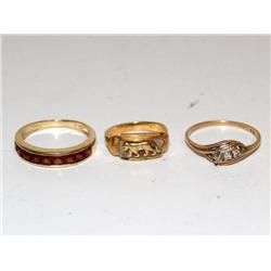 Diamonds Ring, Garnet Ring & Panther Design Ring