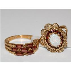 AAA Australian Opal & Garnet Ladies Rings