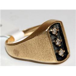 3 Diamonds Hand Made Heavy Men's Ring