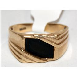 Onyx Vintage Hand Made & Carved Ring