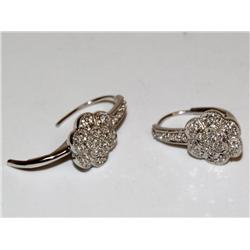 Diamonds Flower Design Ladies Earrings