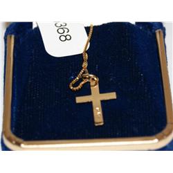 14K Gold Necklace & Cross Pendant