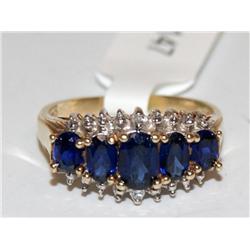 2.00Ctw AAA Cashmere Sapphire & Diamonds Ladies Ri