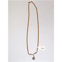 Diamonds "v" Shape Rope Design Ladies Necklace
