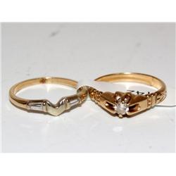 Diamond Vintage Ring & Diamonds "v" Design Ring