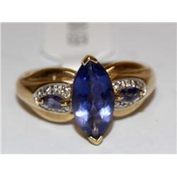 2.00Ctw AAA Tanzanite Marquise & Diamonds Ladies R