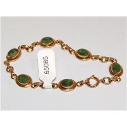 Gold Plated Bracelet With Emeralds