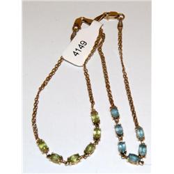 AAA Blue Topaz & Peridot Ladies Bracelet