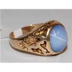 3.00Ctw Star Sapphire Hand Made Nugget Style Ring