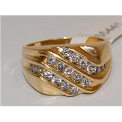 1.00Ctw Diamonds Cluster Heavy Men's Ring