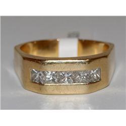1.00Ctw Diamonds Princess Cut Men's Heavy Ring