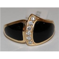 Black Onyx & Diamonds Fashion Heavy Ring