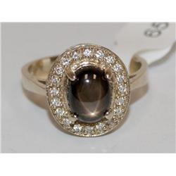 2.00Ctw AAA Star Black Sapphire & Diamonds Ladies