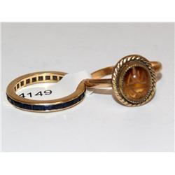 AAA Cashmere Sapphire Ring & Tiger Eye Scarab