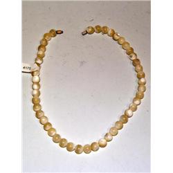 8mm Hand Rolled Mother Of Pearl Bead Necklace
