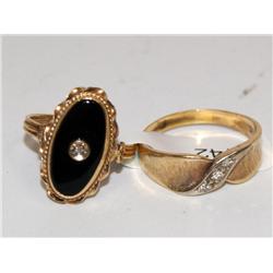 Diamonds Vintage Band & Onyx Diamond Ring