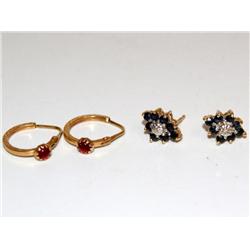 AAA Cashmere Sapphire Earrings & 18Kt Ruby Ladies