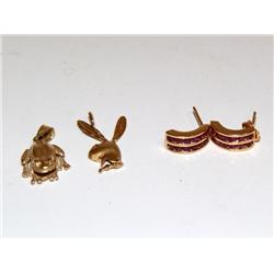 AAA Burmese ruby, Frog Pendant & Play Boy Pendant