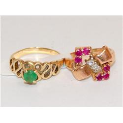 AAA Columbian Emerald Ring & Burmese Ruby Ring