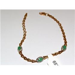 AAA Columbian Emerald & Diamonds Ladies Bracelet
